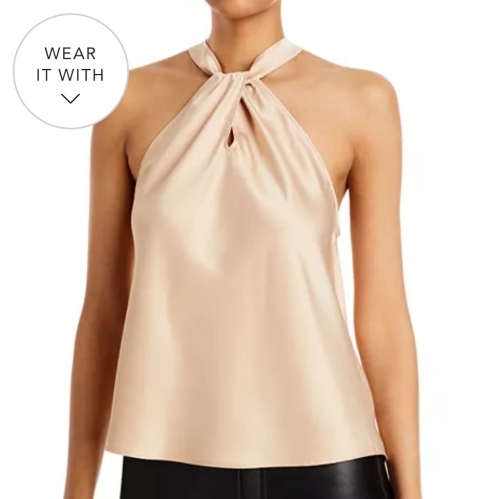NWT Aqua halter top in champagne size large